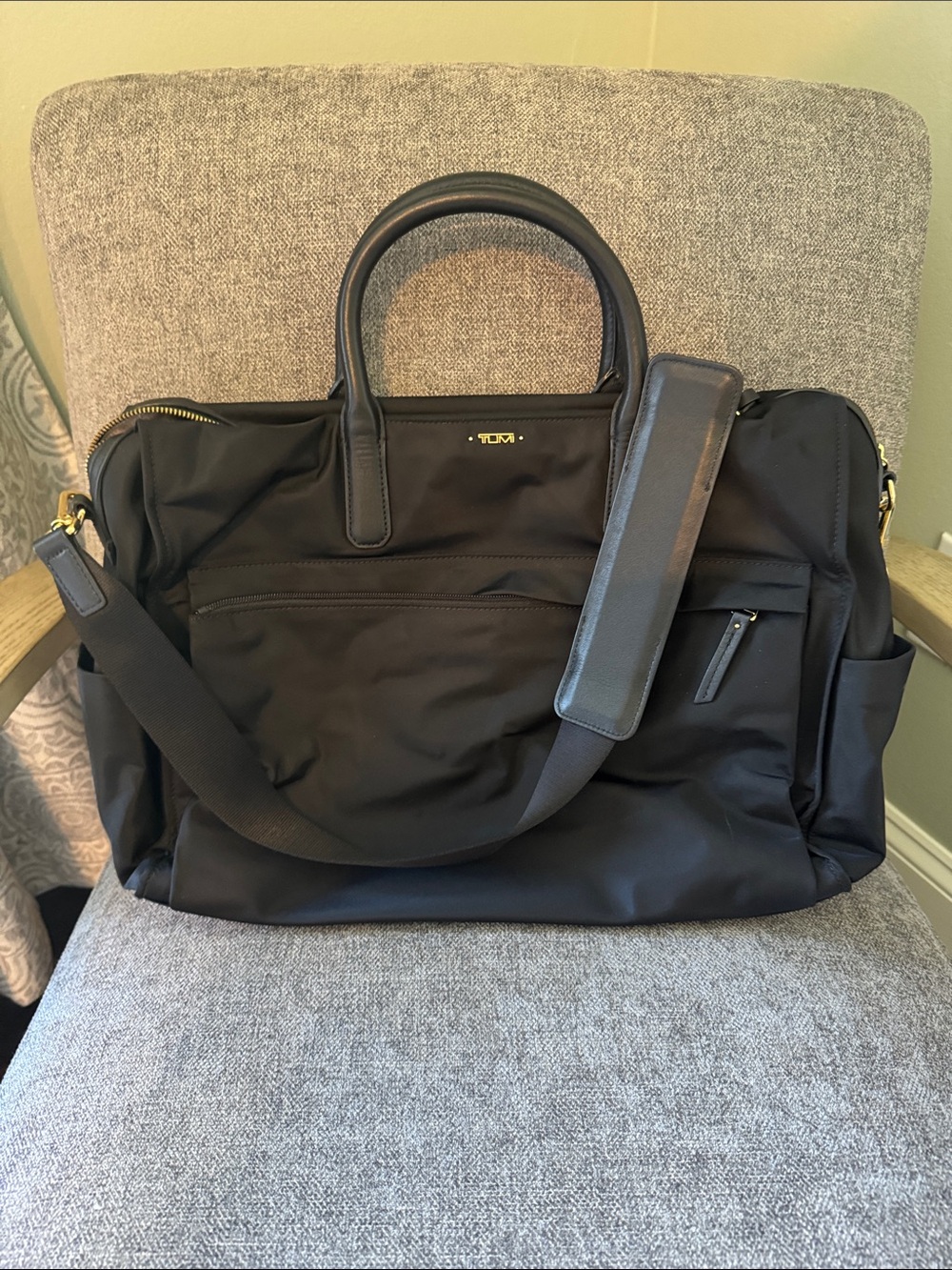 Tumi Black Nylon Laptop Briefcase with Shoulder Strap